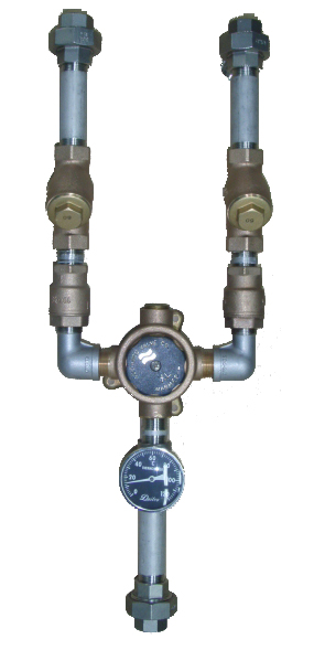 JWWA認定品 流量調整用適温補給水ユニット(電動弁付きユニオンタイプ)
