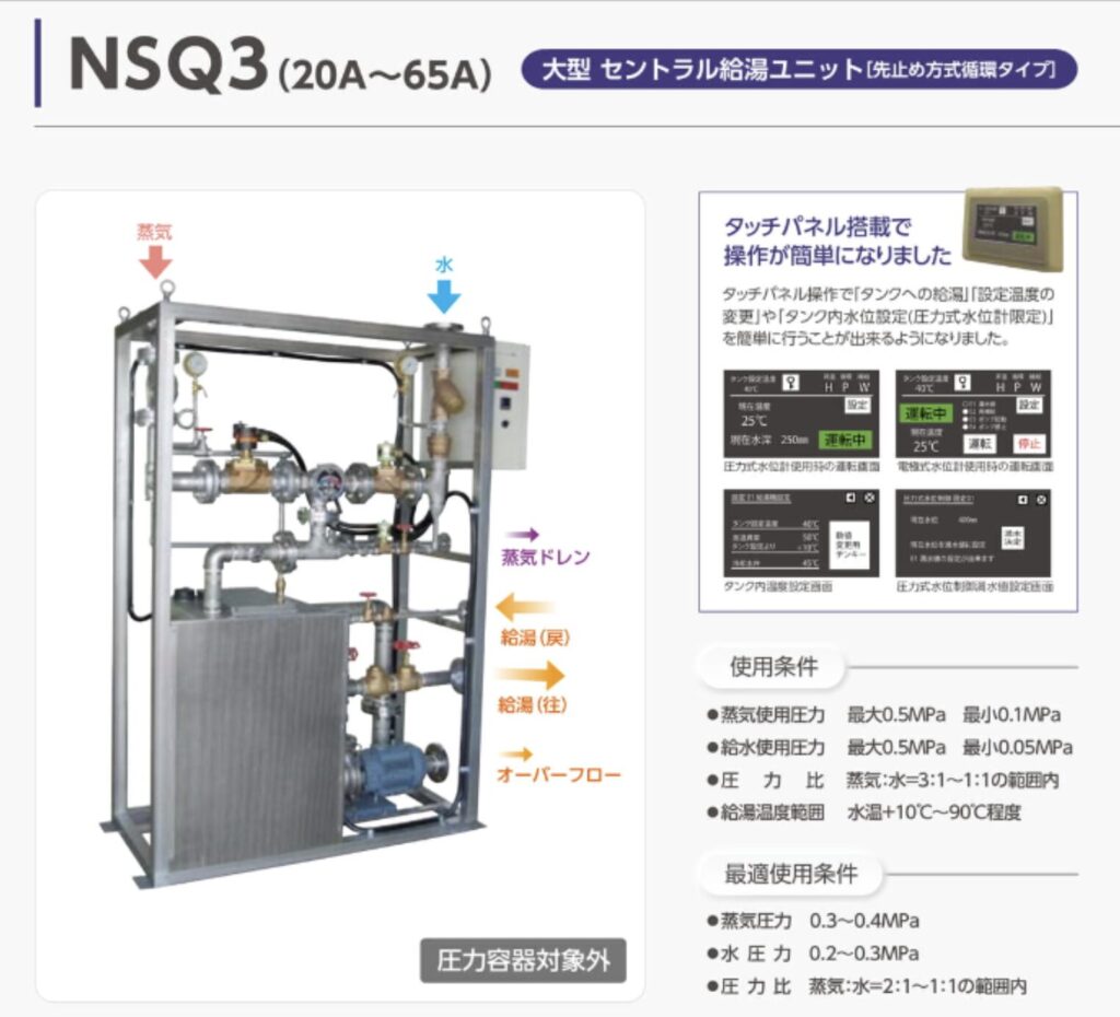 ダイレオの大型セントラル給湯ユニットとは（画像挿入：p233 大型セントラル給湯ユニット）
